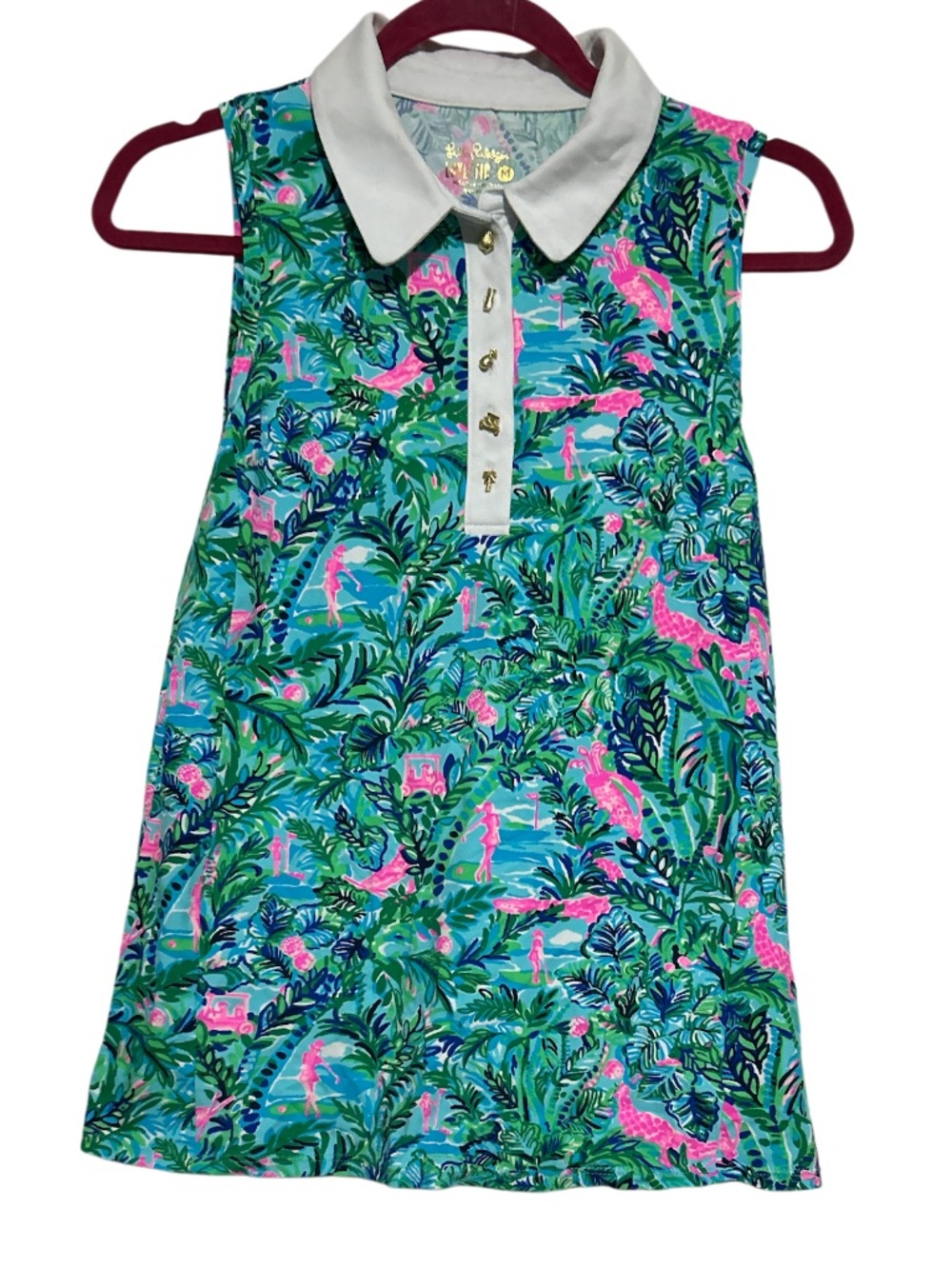 Lilly Pulitzer Luxletic Imara Polo UPF50+. Size M - Picture 3 of 5